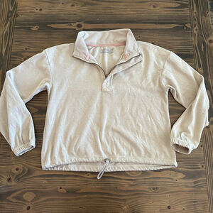 Women’s Avalanche Beige Quarter Zip Sweatshirt S Outdoor Cozy Athleisure
